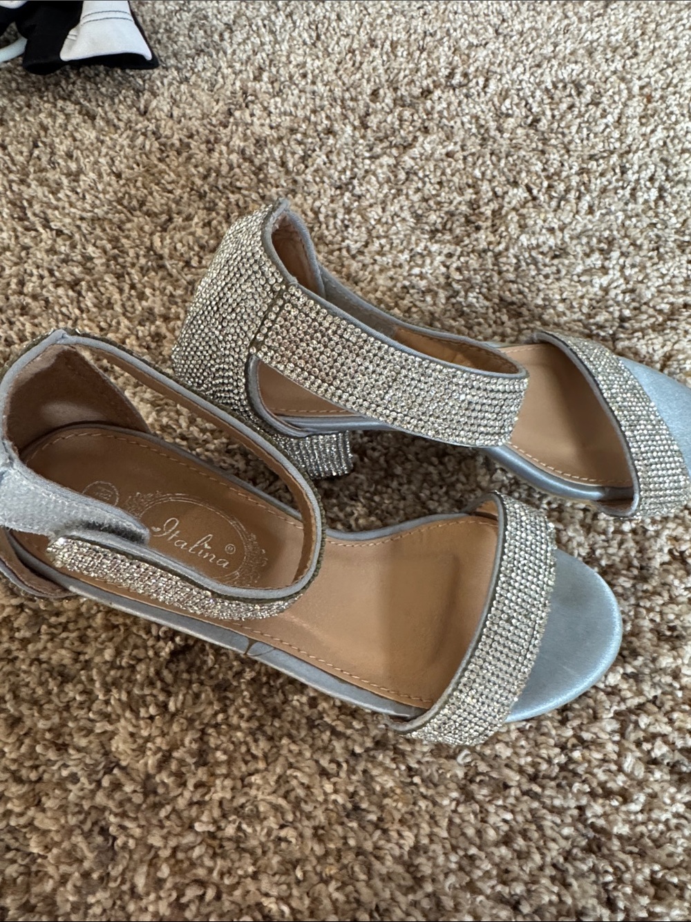 Italina Silver Rhinestone Dress Sandals